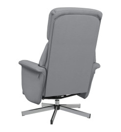 Fauteuil inclinable de massage et repose-pieds gris clair tissu