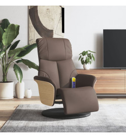 Fauteuil inclinable de massage repose-pieds marron similicuir