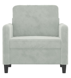 Fauteuil Gris clair 60 cm Velours