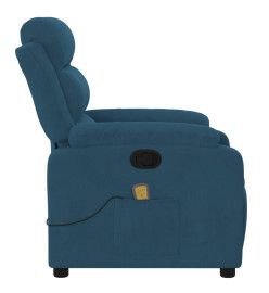 Fauteuil inclinable de massage bleu velours