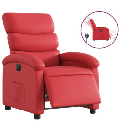 Fauteuil inclinable électrique Rouge Similicuir