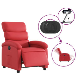 Fauteuil inclinable électrique Rouge Similicuir