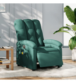 Fauteuil de massage inclinable électrique Vert foncé Tissu