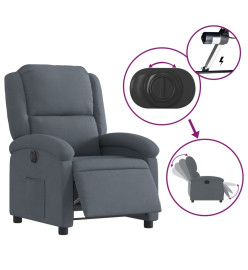 Fauteuil inclinable électrique Gris foncé Velours