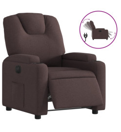 Fauteuil inclinable électrique Marron foncé Tissu