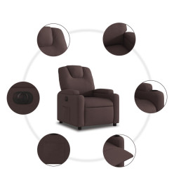 Fauteuil inclinable électrique Marron foncé Tissu