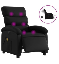 Fauteuil de massage inclinable électrique noir similicuir