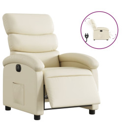 Fauteuil inclinable électrique Crème Similicuir