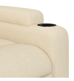 Fauteuil inclinable électrique Crème Tissu