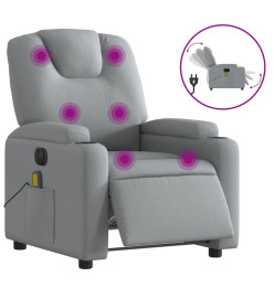 Fauteuil de massage inclinable électrique gris clair tissu