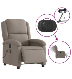 Fauteuil de massage inclinable électrique Taupe Tissu