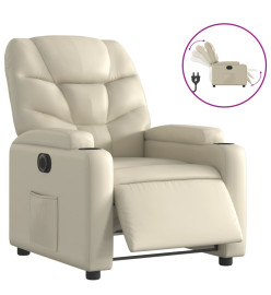 Fauteuil inclinable électrique Crème Similicuir