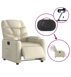 Fauteuil inclinable électrique Crème Similicuir