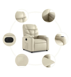 Fauteuil inclinable électrique Crème Similicuir