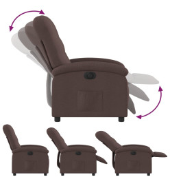 Fauteuil inclinable électrique Marron foncé Tissu