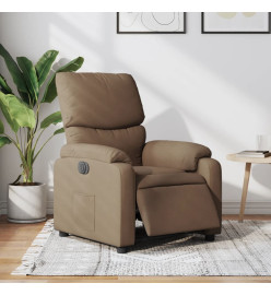 Fauteuil inclinable électrique Marron Tissu