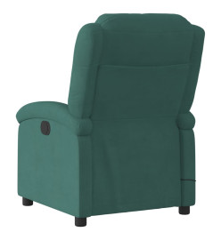 Fauteuil inclinable de massage électrique vert foncé velours