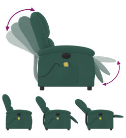 Fauteuil inclinable de massage électrique vert foncé velours