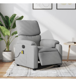 Fauteuil de massage inclinable électrique gris clair tissu