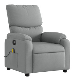 Fauteuil de massage inclinable électrique gris clair tissu