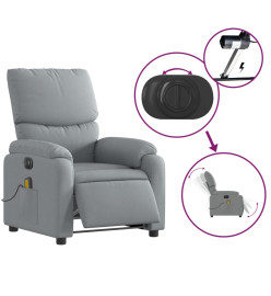 Fauteuil de massage inclinable électrique gris clair tissu