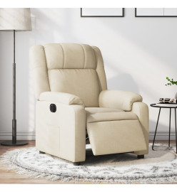 Fauteuil inclinable électrique Crème Tissu