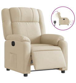 Fauteuil inclinable électrique Crème Tissu