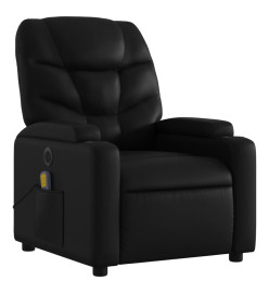 Fauteuil de massage inclinable électrique noir similicuir