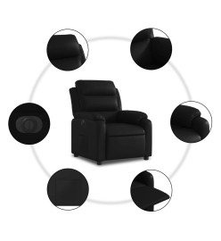 Fauteuil inclinable électrique Noir Similicuir