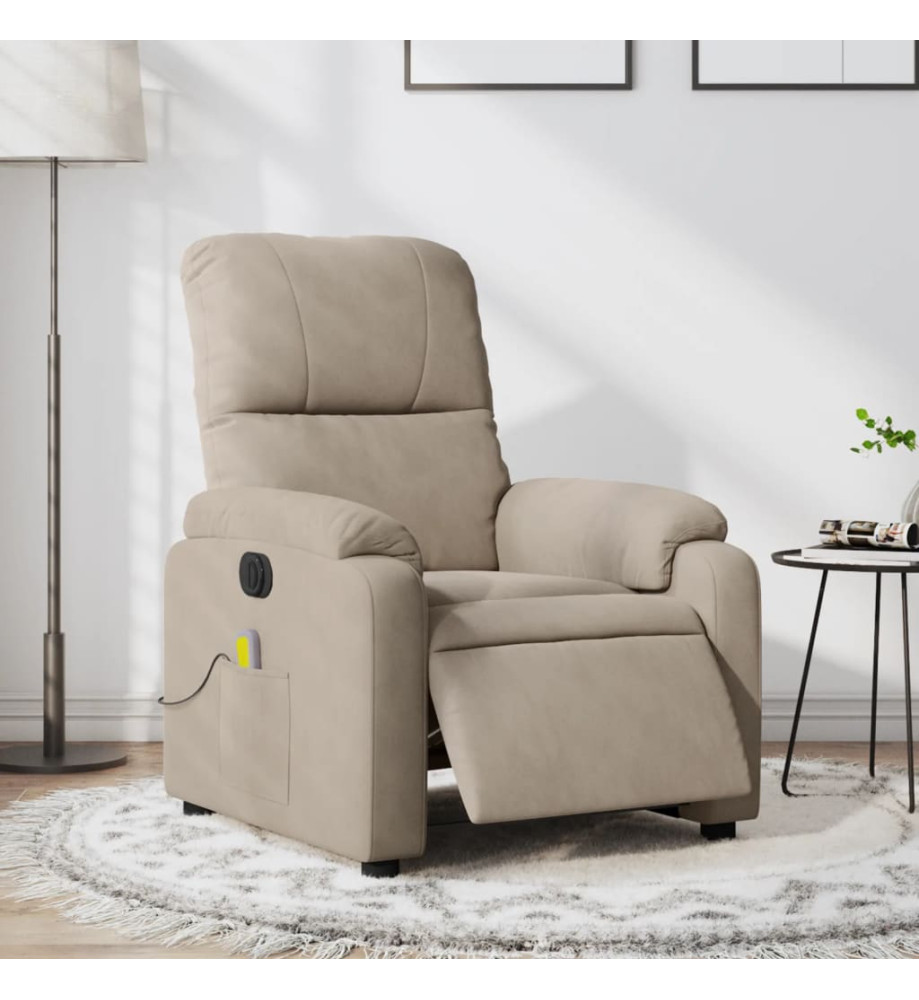 Fauteuil inclinable de massage électrique taupe