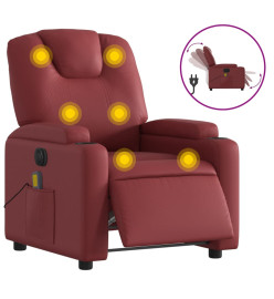 Fauteuil de massage inclinable électrique rouge bordeaux