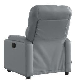 Fauteuil de massage inclinable électrique gris similicuir