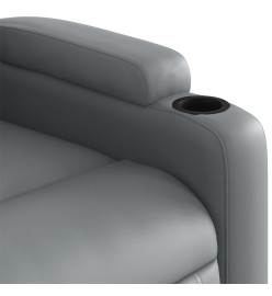 Fauteuil de massage inclinable électrique gris similicuir