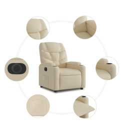 Fauteuil inclinable électrique Crème Tissu