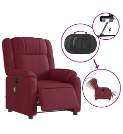 Fauteuil de massage inclinable électrique Rouge bordeaux Tissu