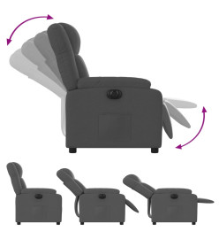 Fauteuil inclinable électrique Gris foncé Tissu