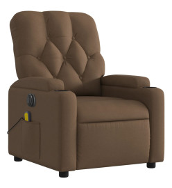 Fauteuil inclinable de massage électrique marron tissu