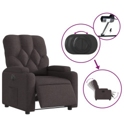 Fauteuil inclinable électrique Marron foncé Tissu