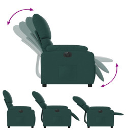 Fauteuil inclinable électrique Vert foncé Tissu