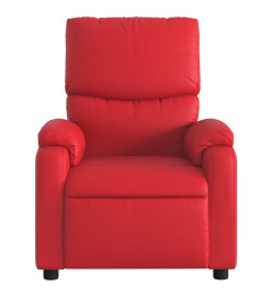 Fauteuil de massage inclinable électrique rouge similicuir