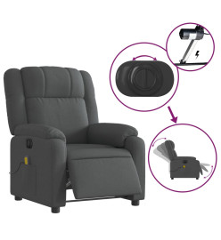 Fauteuil inclinable de massage électrique gris foncé tissu