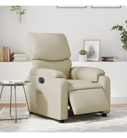 Fauteuil inclinable électrique Crème Similicuir