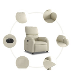 Fauteuil inclinable électrique Crème Similicuir