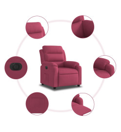 Fauteuil inclinable électrique rouge bordeaux velours