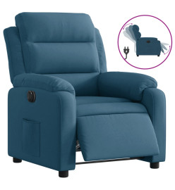 Fauteuil inclinable électrique bleu velours