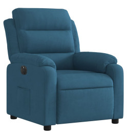 Fauteuil inclinable électrique bleu velours