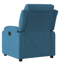 Fauteuil inclinable électrique bleu velours