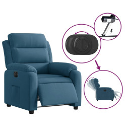 Fauteuil inclinable électrique bleu velours