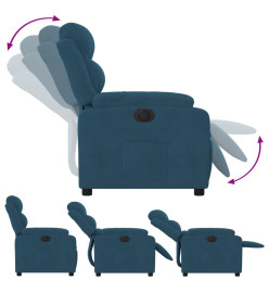 Fauteuil inclinable électrique bleu velours