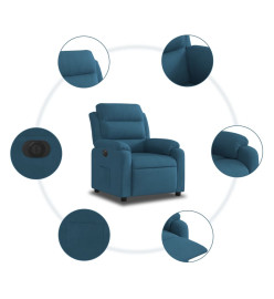 Fauteuil inclinable électrique bleu velours